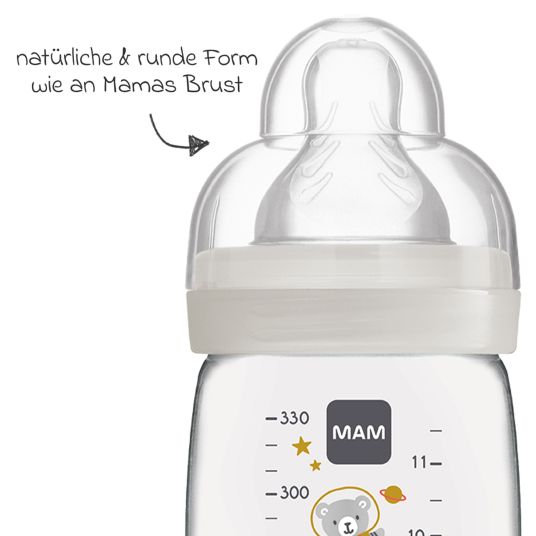 MAM PP Bottle Easy Active Biberon 330 ml - Silicone Gr. 2 - Universo - Grigio