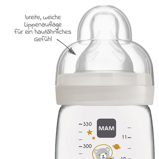 MAM PP Bottle Easy Active Biberon 330 ml - Silicone Gr. 2 - Universo - Grigio