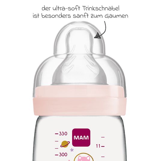 MAM PP Bottle Easy Active Biberon 330 ml - Silicone Gr. 2 - Universo - Rosa