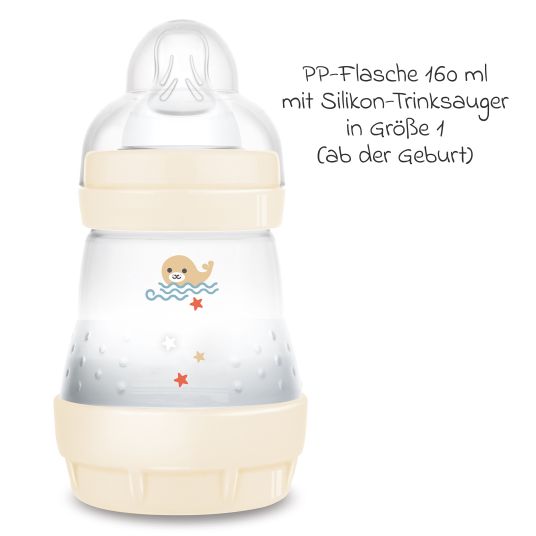 MAM PP-Flasche Easy Start Anti-Colic 160 ml - Robbe - Beige