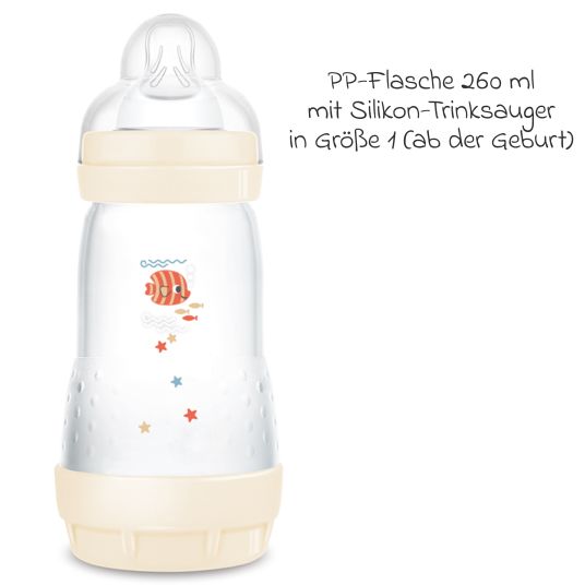 MAM Bottiglia in PP Easy Start Anti-Colic 260 ml - Pesce - Beige