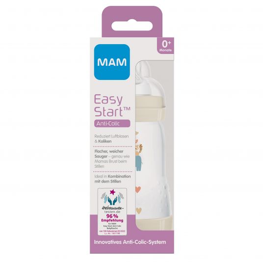 MAM PP-Flasche Easy Start Anti-Colic 260 ml + Silikon-Sauger Gr. 1 - Elefant