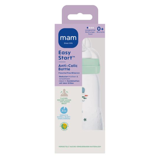 MAM PP bottle Easy Start Anti-Colic 260 ml - Whale - MInt