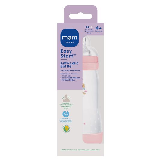 MAM PP-Flasche Easy Start Anti-Colic 320 ml - Enten - Rosa