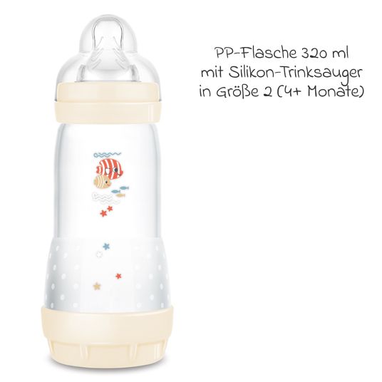 MAM PP-Flasche Easy Start Anti-Colic 320 ml - Fische - Beige