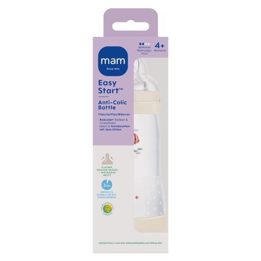 MAM PP bottle Easy Start Anti-Colic 320 ml - Fish - Beige