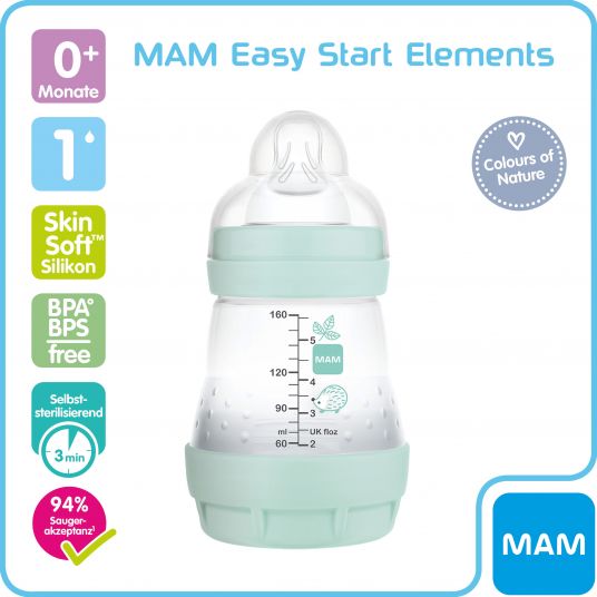 MAM Bottiglia in PP Easy Start Anti-Colic Elements 160 ml - Waschbär