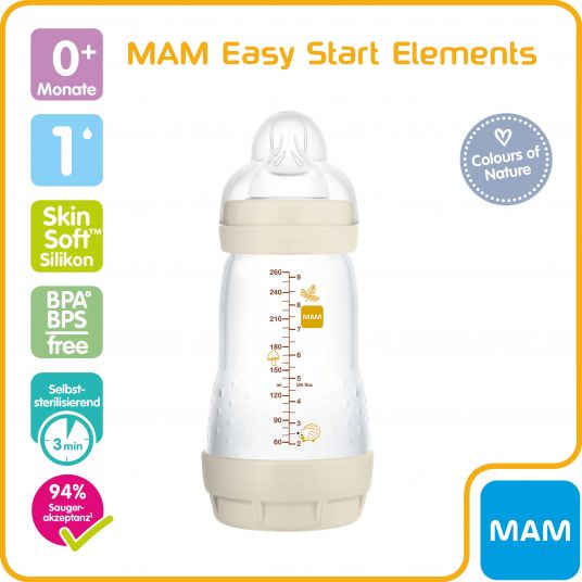 MAM Bottiglia in PP Easy Start Anti-Colic Elements 260 ml - Fuchs
