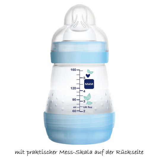 MAM PP-Flasche Easy Start Anti-Kolik 160 ml - Silikon 1 Loch - für Jungen