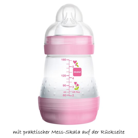 MAM PP-Flasche Easy Start Anti-Kolik 160 ml - Silikon 1 Loch - für Mädchen