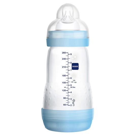 MAM PP-Flasche Easy Start Anti-Kolik 260 ml - Silikon 1 Loch - für Jungen