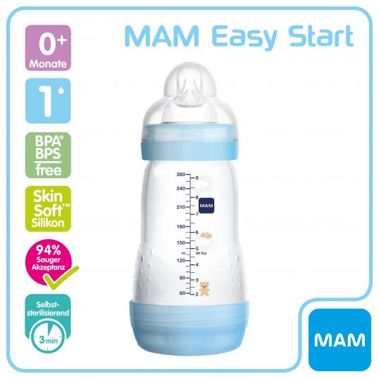 MAM PP bottle Easy Start Anti-Colic 260 ml - silicone size 1 - bear