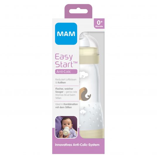 MAM Bottiglia in PP Easy Start Anti-Colic 260 ml - silicone misura 1 - chiusura ermetica