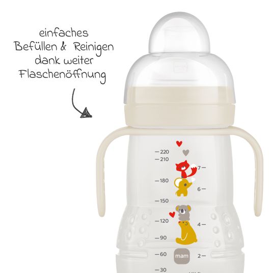 MAM PP-Flasche Trainer + 220 ml - Beige