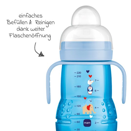 MAM PP bottle Trainer + 220 ml - Blue