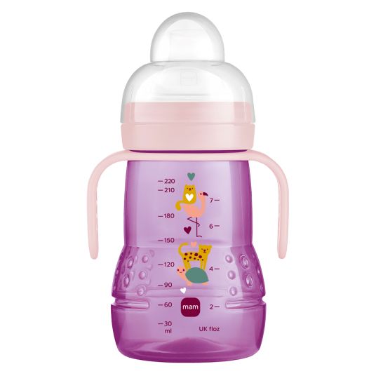 MAM Bottiglia in PP Trainer + 220 ml - Viola e Rosa