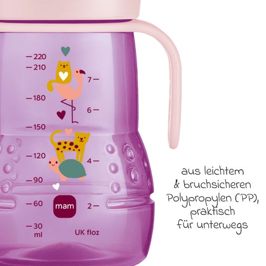 MAM PP-Flasche Trainer + 220 ml - Lila & Rosa