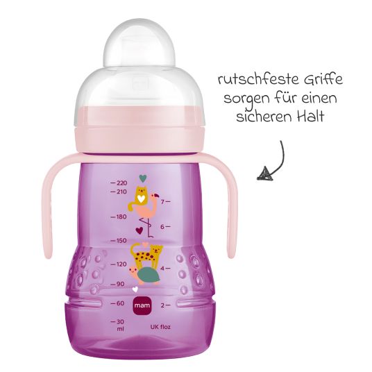 MAM PP-Flasche Trainer + 220 ml - Lila & Rosa