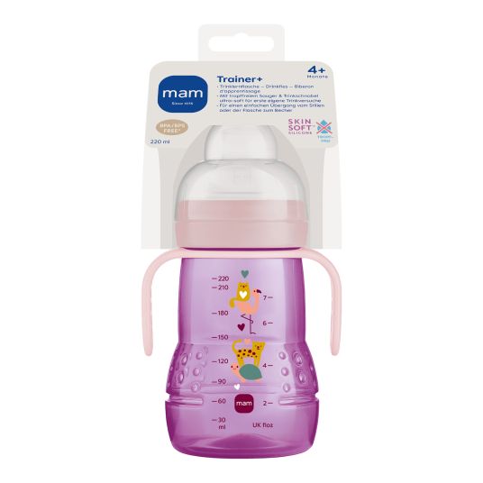 MAM Bottiglia in PP Trainer + 220 ml - Viola e Rosa