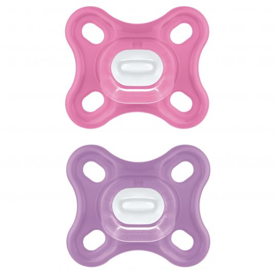 MAM Schnuller 2er Pack Comfort - Silikon Newborn 0-2 M - Pink Lila
