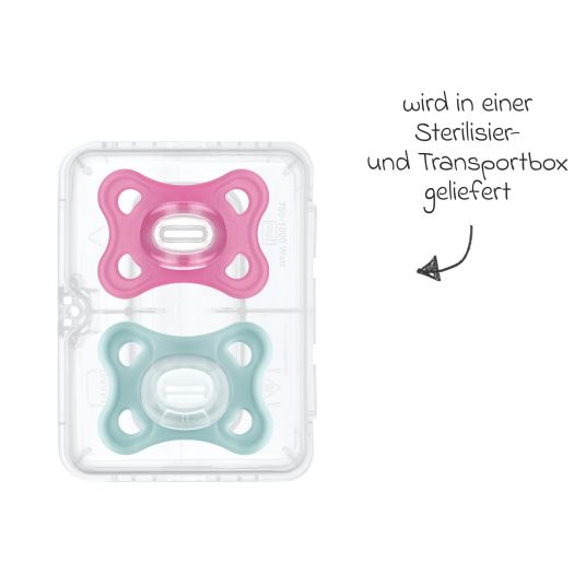 MAM Ciuccio 2 pezzi Comfort - Silicone 3-12 M - Rosa e Menta