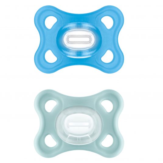 MAM Schnuller 2er Pack Comfort - Silikon 0-6 M - Blau Mint