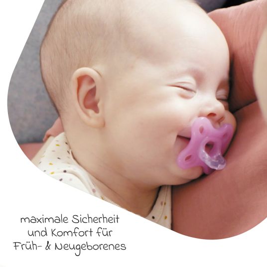 MAM Pacifier 2-pack Comfort - Silicone Newborn 0-3 M - Pink & Purple