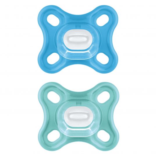 MAM Pacifier 2 Pack Comfort - Silicone Newborn from 0 M - Blue Green