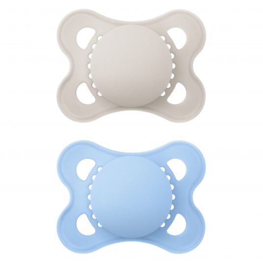 MAM Pacifier 2 Pack Original Elements - Silicone 0-6 M - Grey Blue