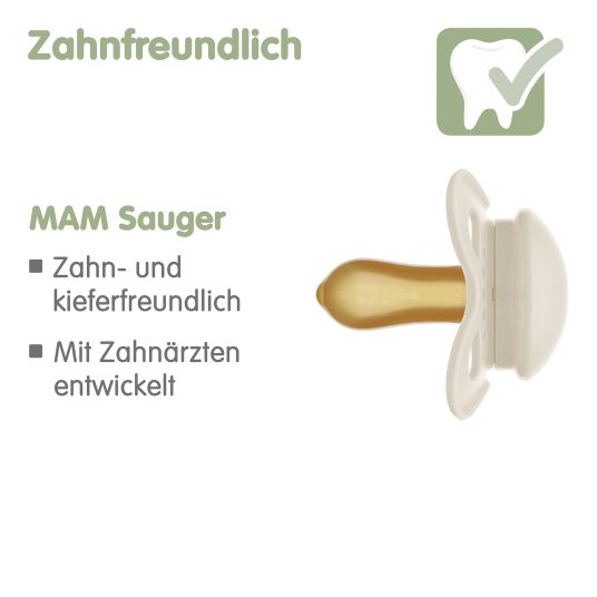 MAM Schnuller 2er Pack Original - Naturkautschuk 0-6 M - Bär & Otter