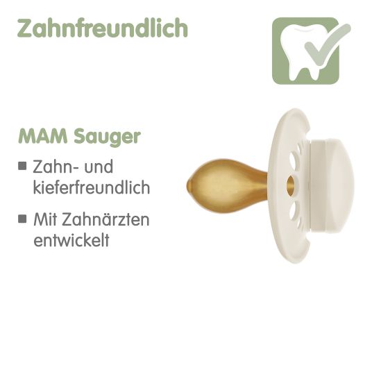 MAM Schnuller 2er Pack Original - Naturkautschuk 0-6 M - Hase & Reh