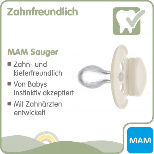 MAM Schnuller 2er Pack Original Pure - Silikon ab 16 M - Bär & Fuchs