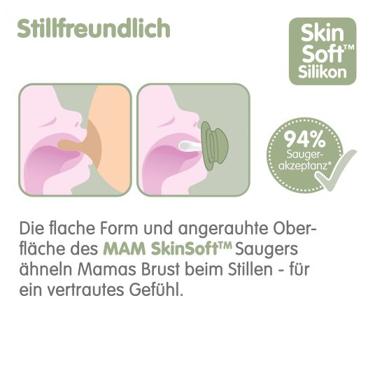 MAM Schnuller 2er Pack Original - Silikon 0-6 M - Grün & Beige