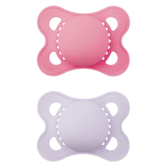 MAM Pacifier 2 Pack Original Pure - Silicone 0-6 M - Pink & Purple
