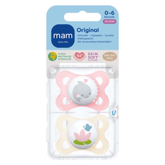 MAM Pacifier 2-pack Original - Silicone 0-6 M - Pink