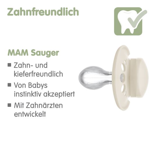 MAM Schnuller 2er Pack Original - Silikon 6-16 M - Grün & Beige