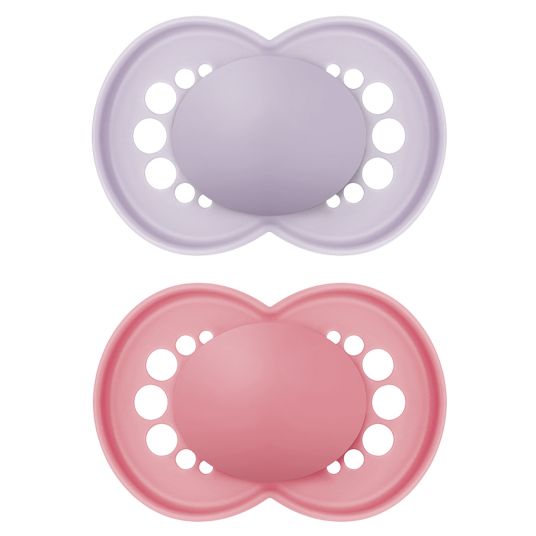 MAM Pacifier 2 Pack Original Pure - Silicone 6-16 M - Pink & Purple