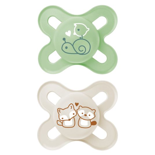 MAM Pacifier 2-pack Original Start - Natural rubber 0-2 M - Green & Beige