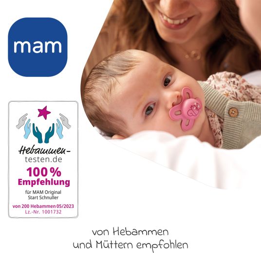 MAM Schnuller 2er Pack Original Start - Naturkautschuk 0-2 M - Rosa & Beige