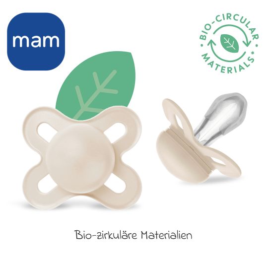 MAM Ciuccio 2 pezzi Original Start - Silicone 0-2 M - Verde e Beige