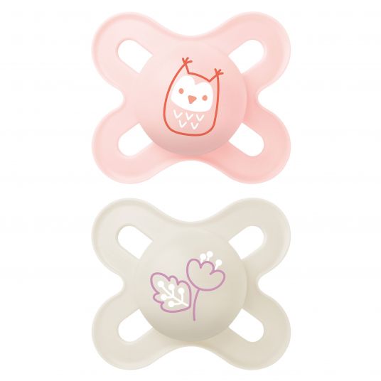 MAM Pacifier 2 Pack Start Elements - Silicone 0-2 M - Owl and Flower