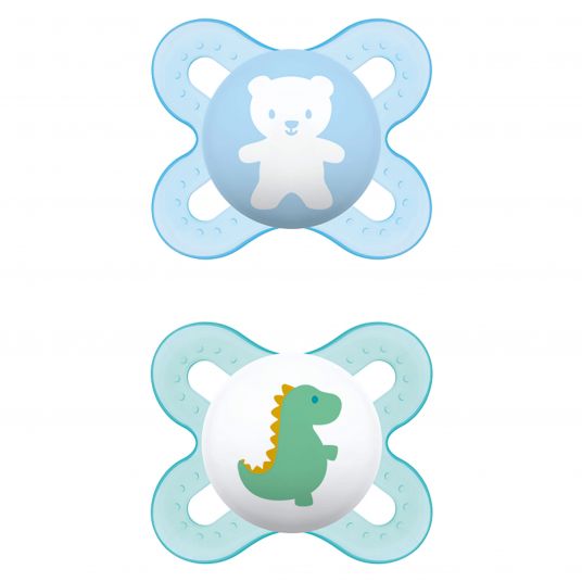 MAM Pacifier 2 Pack Start - Silicone 0-2 M - Bear & Dino
