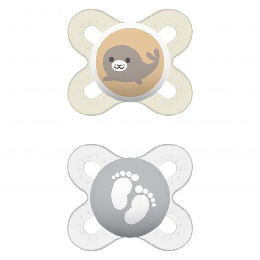 MAM Pacifier 2 Pack Start - Silicone 0-2 M - Seal & Feet