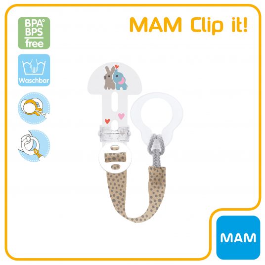 MAM Pacifier band Clip it! - Elephant