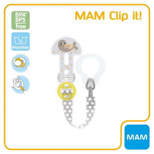 MAM Pacifier band Clip it - Seal