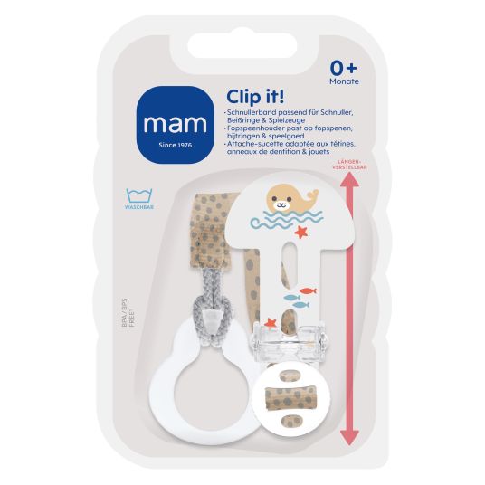 MAM Schnullerband Clip it! - Robbe