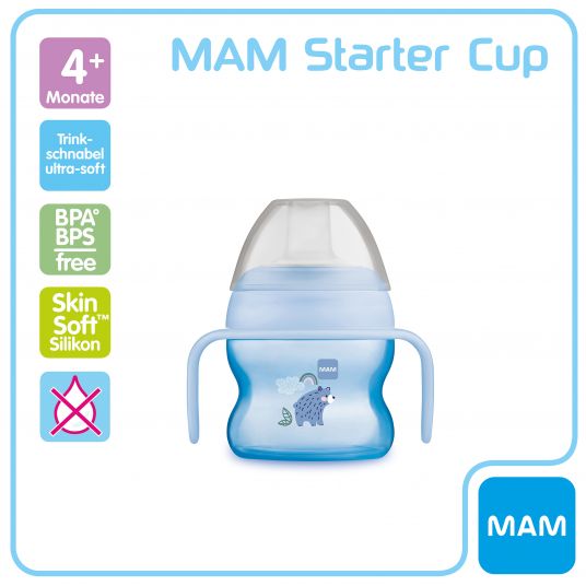 MAM Trinklernbecher Starter Cup 150 ml + Silikon-Schnabel - Bär