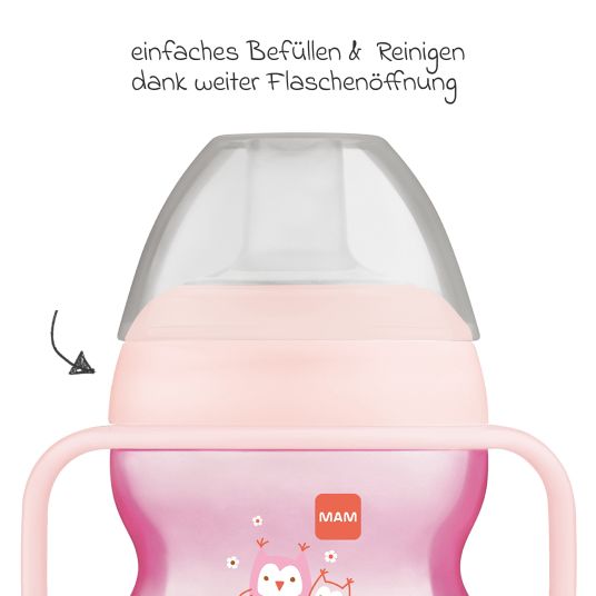 MAM Trinklernbecher Starter Cup 150 ml + Silikon-Schnabel - Eule - Rosa