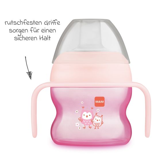 MAM Trinklernbecher Starter Cup 150 ml + Silikon-Schnabel - Eule - Rosa