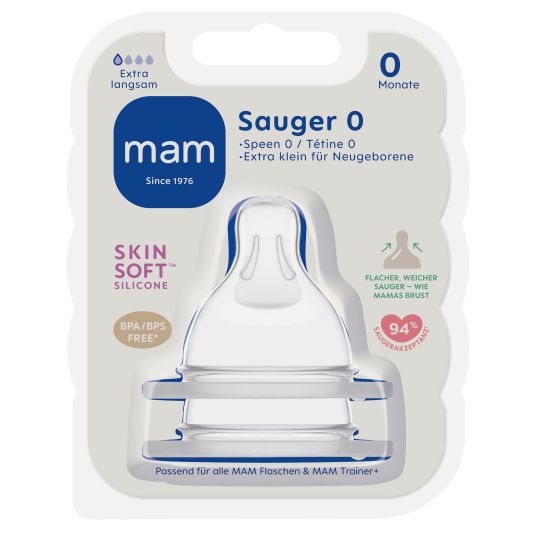 MAM Trinksauger 2er Pack SkinSoft Silikon - Gr. 0